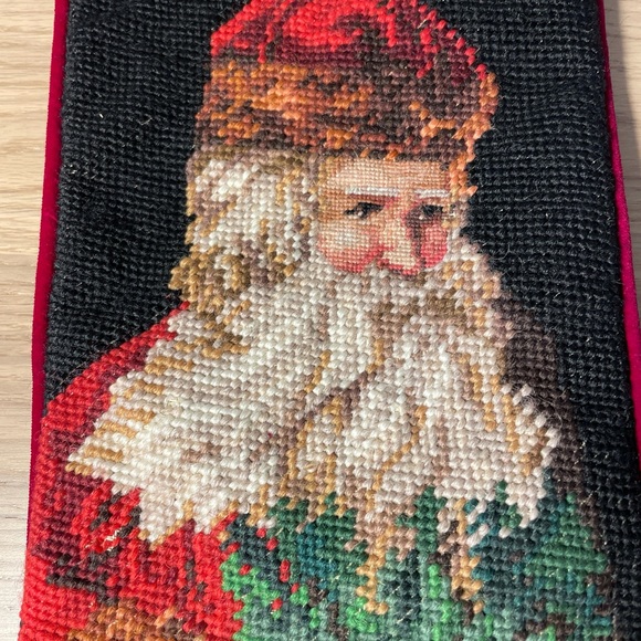 Vtg Imperial Elegance Stocking Old World Santa Claus Wool Needlepoint Christmas - Picture 8 of 11